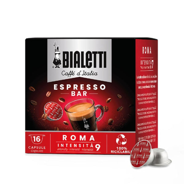 16 Capsule Bialetti Caffè d'Italia Roma – Espresso Robusto e Aromatico