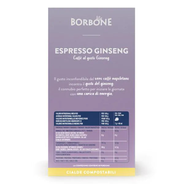 18 Cialde Espresso Ginseng Borbone per Macchine ESE 44mm
