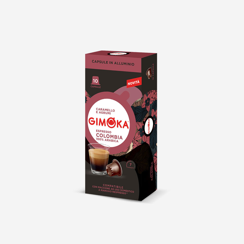 10 Capsule Gimoka Colombia compatibili sistema Nespresso - alluminio