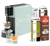 Caffitaly Macchina da caffè Arka - Bundle Thun Green (30 capsule + 2 bicchierini Thun)