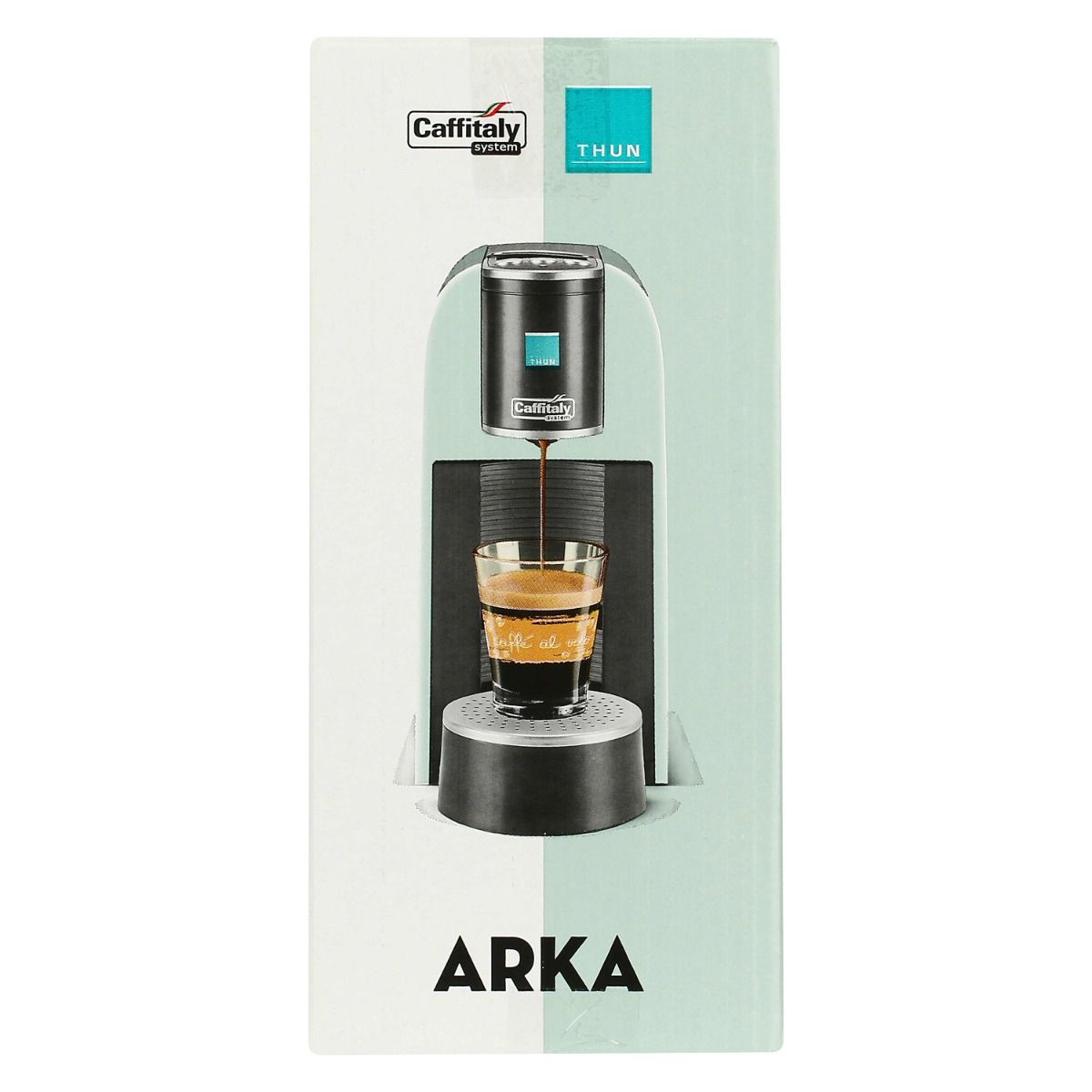 Caffitaly Macchina da caffè Arka - Bundle Thun Green (30 capsule + 2 bicchierini Thun)