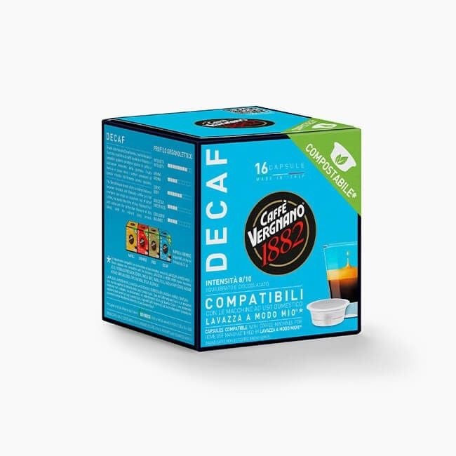 16 Capsule Vergnano Compatibili A Modo Mio Decaffeinato Compostabile