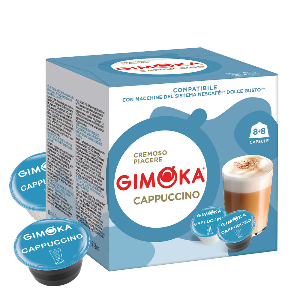 16 Capsule Gimoka Compatibili Dolce Gusto Cappuccino Autoprotette