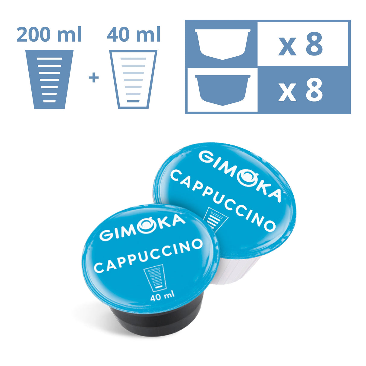 16 Capsule Gimoka Compatibili Dolce Gusto Cappuccino Autoprotette