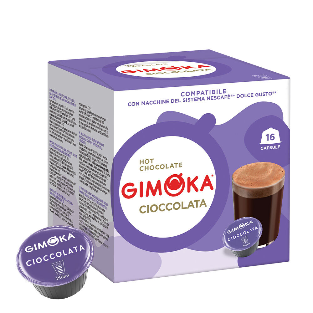 16 Capsule Gimoka Compatibili Dolce Gusto Cioccolata Autoprotette
