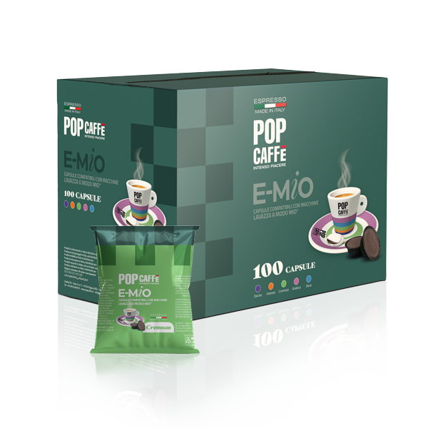 100 Capsule Pop Caffè E-mio miscela Cremoso - compatibili con A Modo Mio