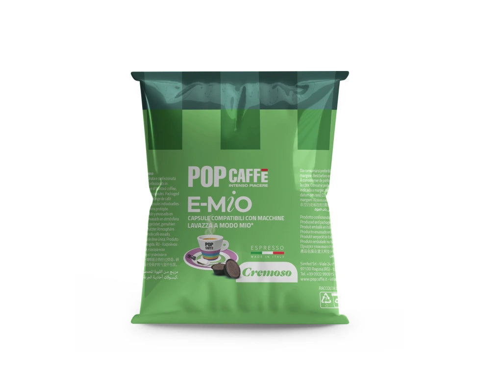 100 Capsule Pop Caffè E-mio miscela Cremoso - compatibili con A Modo Mio