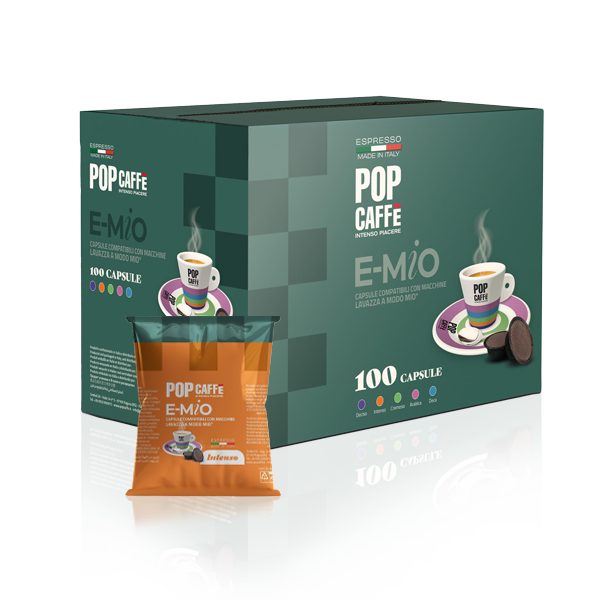 100 Capsule Pop E-mio miscela Intenso - compatibili con A Modo Mio