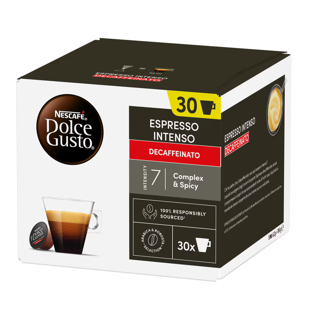 30 Capsule Nescafè Dolce Gusto Maxi Pack - Espresso Intenso Decaffeinato