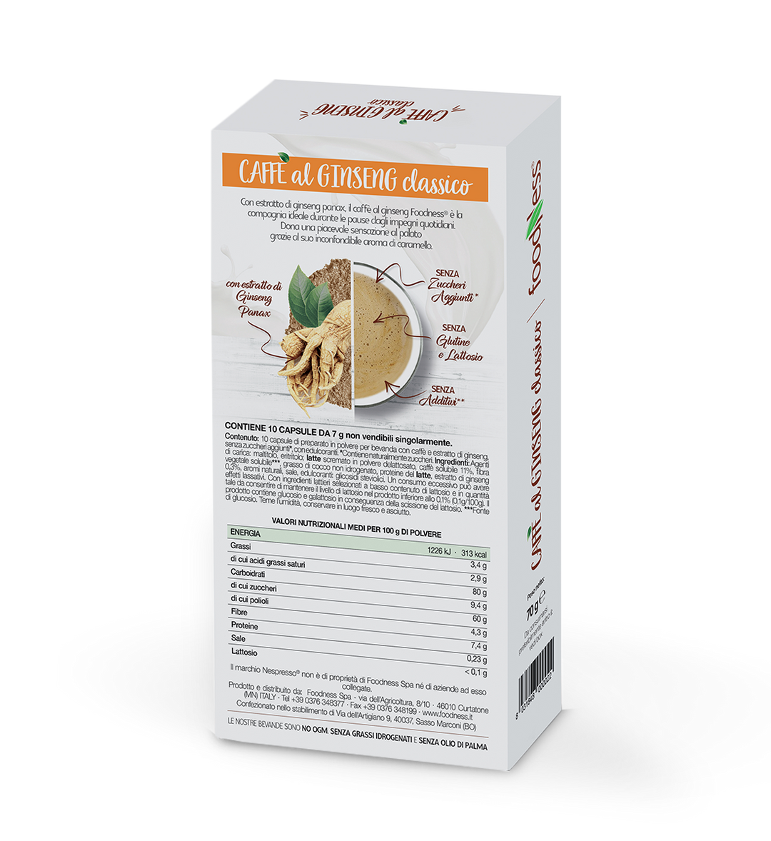 Foodness Caffè al Ginseng Classico Compatibile Nespresso