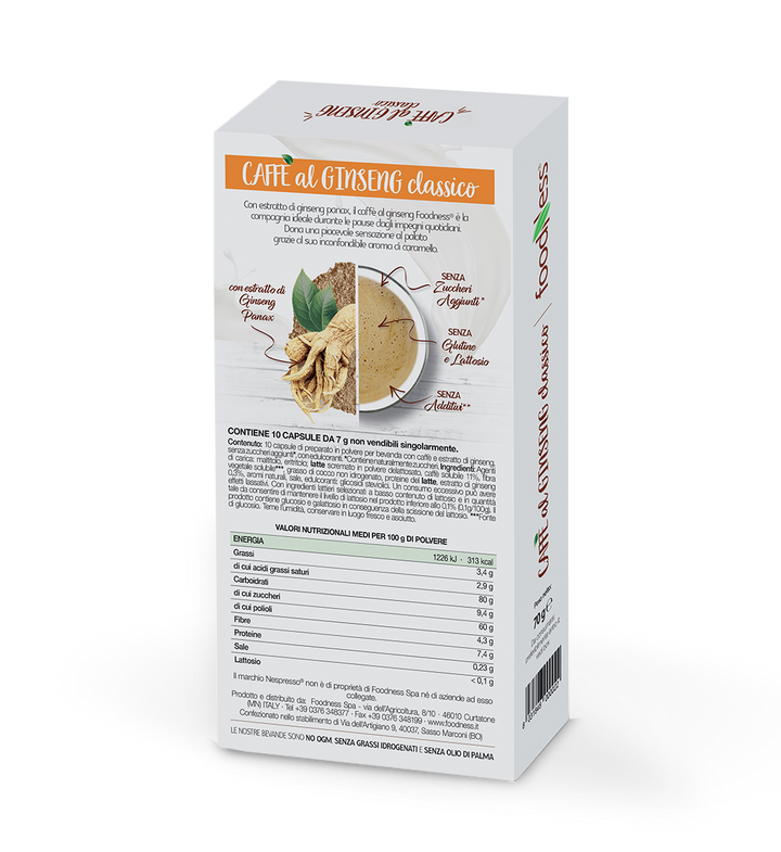 Foodness Caffè al Ginseng Classico Compatibile Nespresso