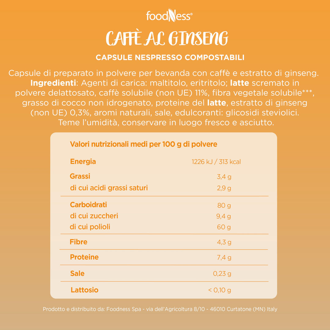 Foodness Caffè al Ginseng Classico Compatibile Nespresso