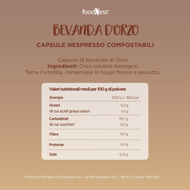 10 Capsule Orzo Compatibili Nespresso FoodNes
