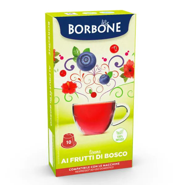 10 Capsule Tisana ai Frutti di Bosco Borbone Compatibili Nespresso