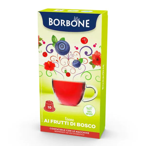 10 Capsule Tisana ai Frutti di Bosco Borbone Compatibili Nespresso