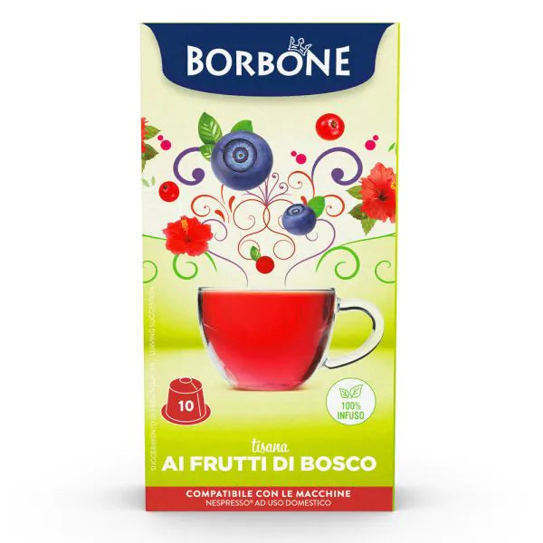 10 Capsule Tisana ai Frutti di Bosco Borbone Compatibili Nespresso