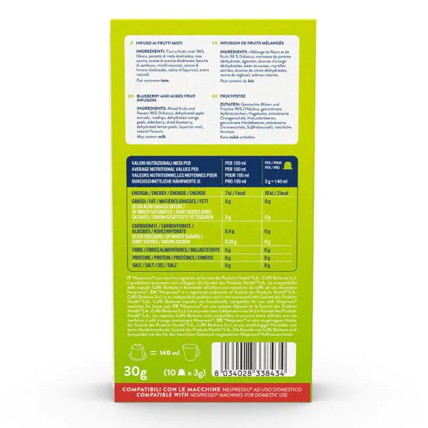 10 Capsule Tisana ai Frutti di Bosco Borbone Compatibili Nespresso