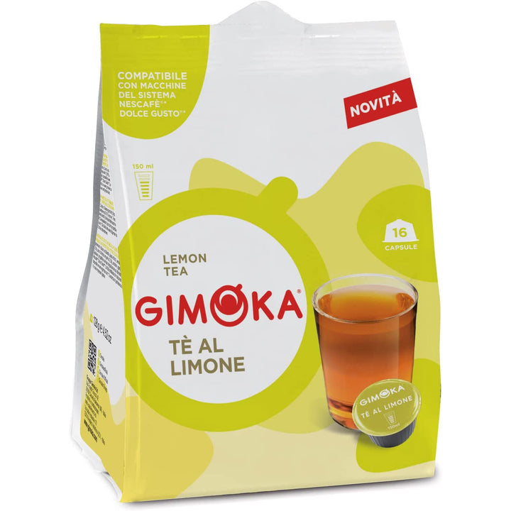 16 Capsule Gimoka Te Limone Puro Aroma compatibili Nescafè Dolcegusto