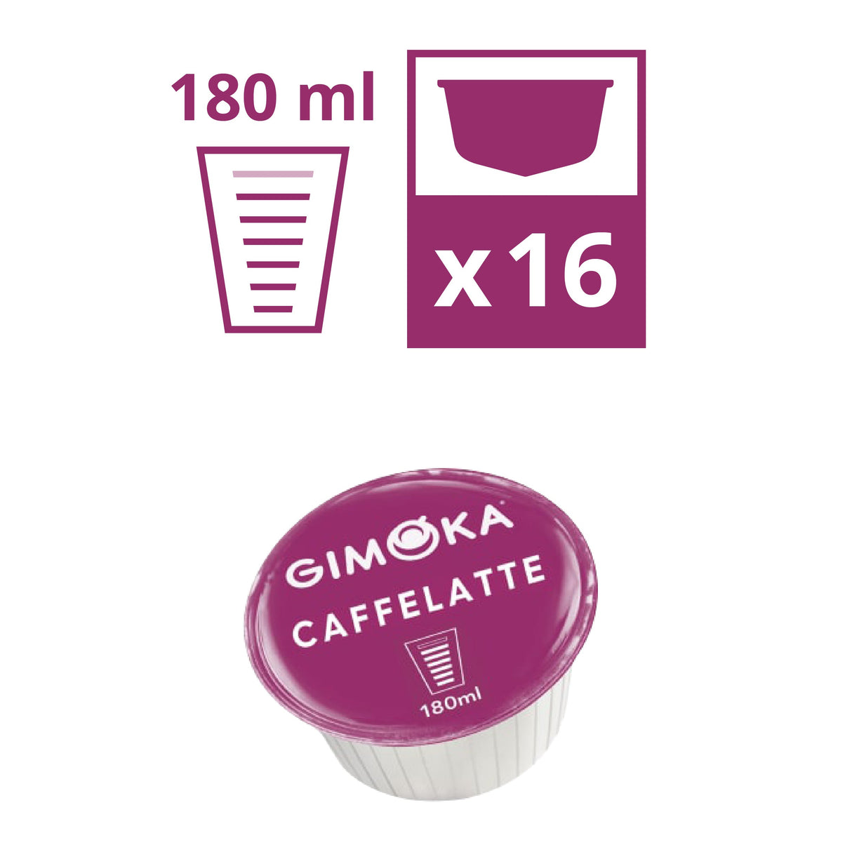16 Capsule compatibili Dolce Gusto Gimoka Caffelatte