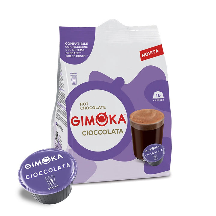 16 Capsule Gimoka Compatibili Dolce Gusto Cioccolata Autoprotette