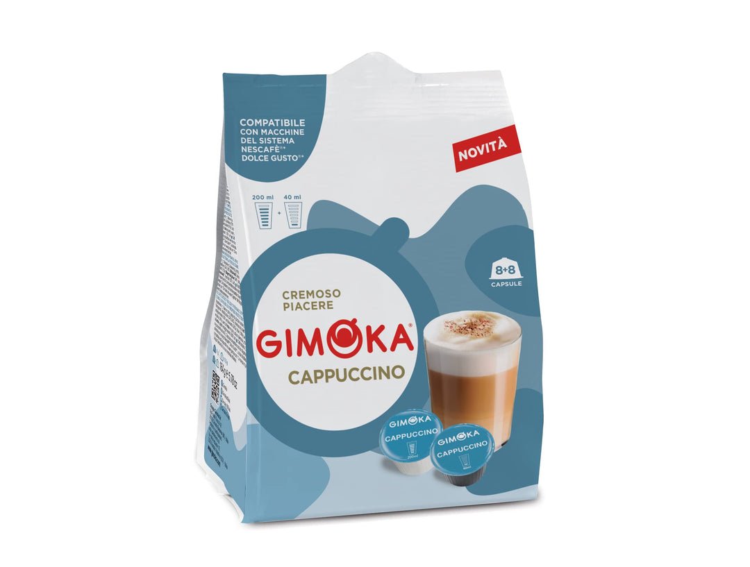 16 Capsule Gimoka Compatibili Dolce Gusto Cappuccino Autoprotette