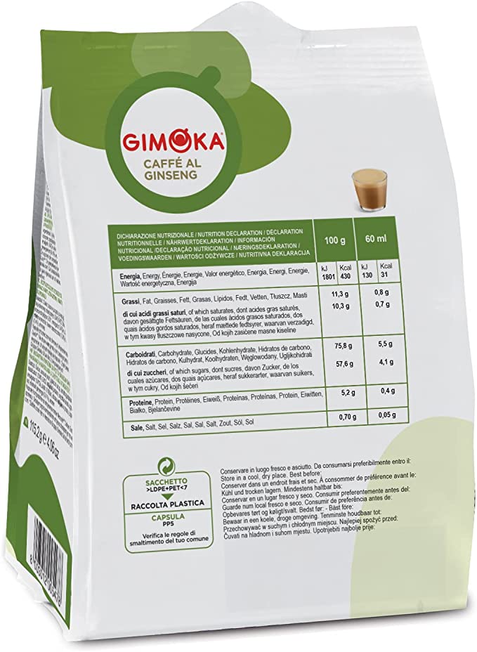 16 Capsule Gimoka Compatibili Nescafé Dolce Gusto – Gusto Caffè al Ginseng