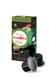 10 Capsule Gimoka Compatibili Nespresso Brasile Alluminio