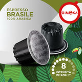 10 Capsule Gimoka Compatibili Nespresso Brasile Alluminio