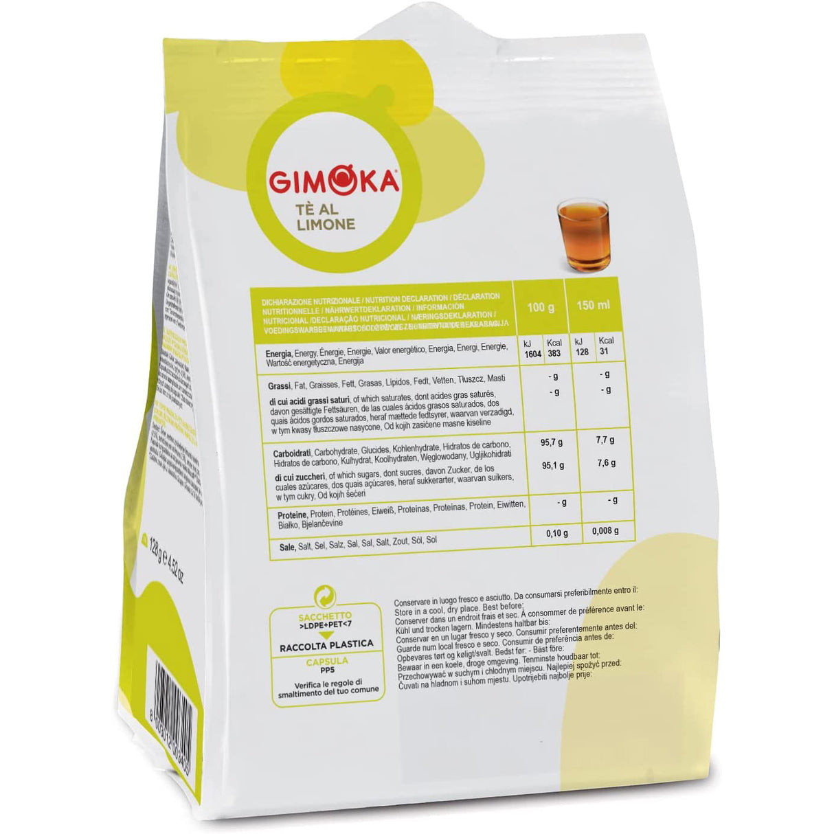 16 Capsule Gimoka Tè Limone compatibili Nescafé Dolce Gusto