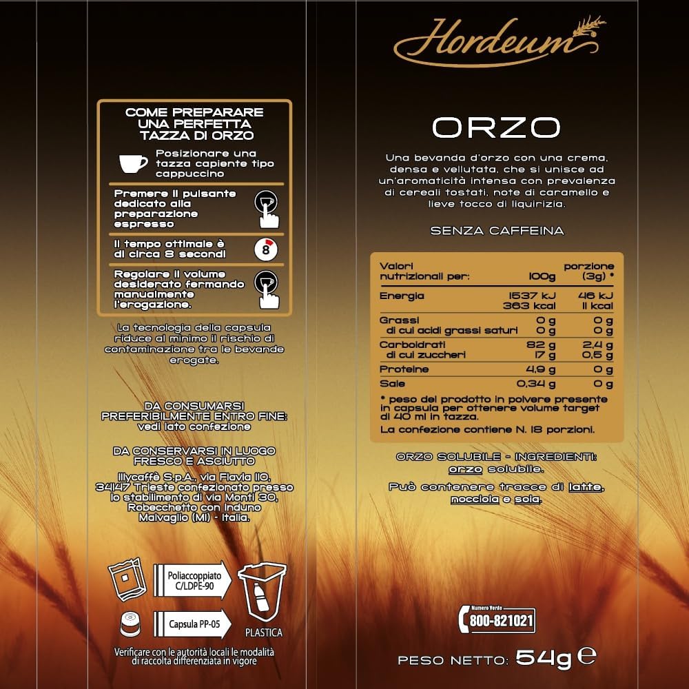 18 Capsule Illy Hordeum per Iperespresso - Orzo