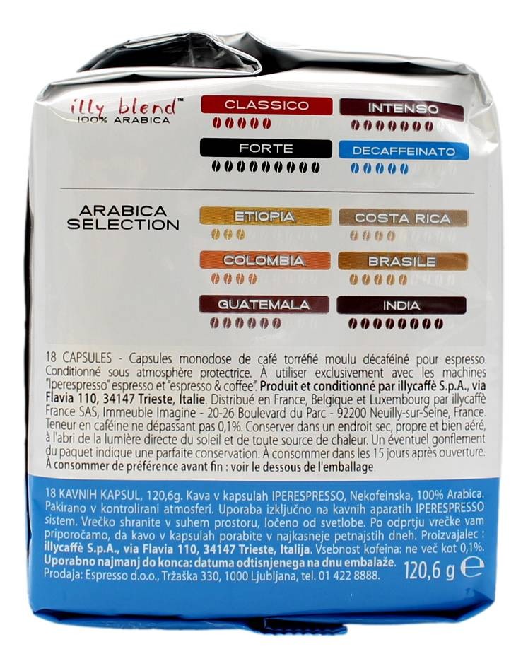 18 Capsule Illy Iperespresso Arabica Decaffeinato – Caffè decaffeinato dal gusto raffinato