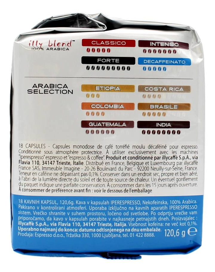 18 Capsule Illy Iperespresso Arabica Decaffeinato – Caffè decaffeinato dal gusto raffinato