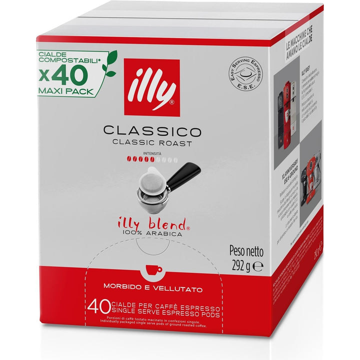 Illy Cialde E.S.E. Classico, il caffè morbido e vellutato in confezione da 40 monodose