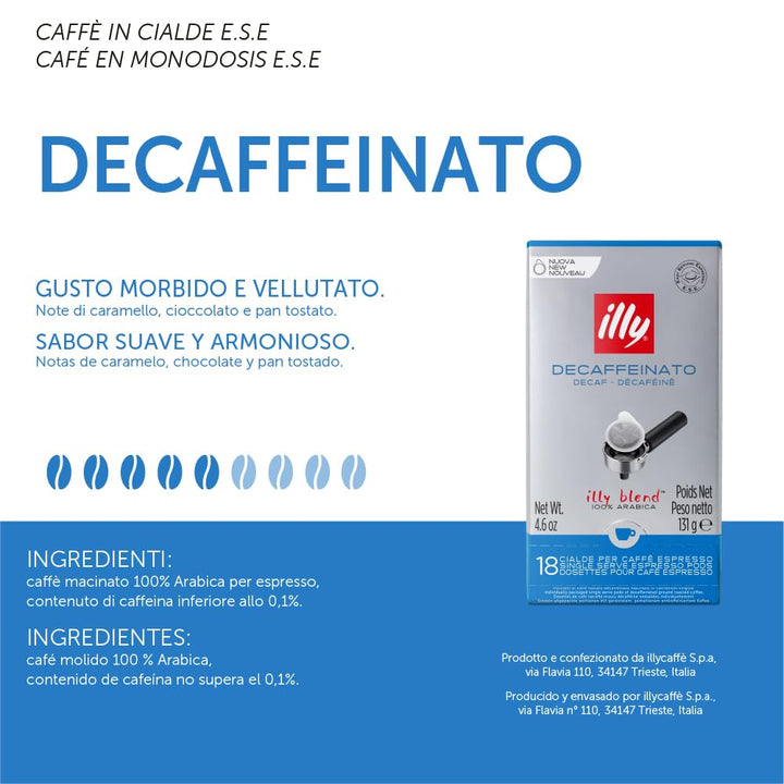 18 Cialde Illy Ese 44mm - Decaffeinato