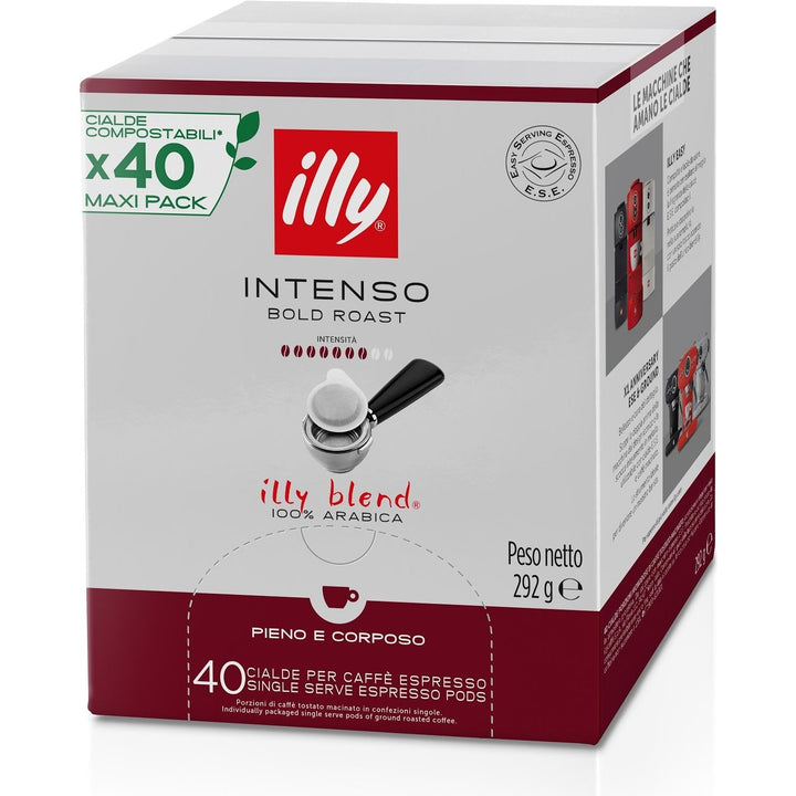 Illy Cialde E.S.E. Maxi, il caffè tostato intenso in confezione da 40 monodose