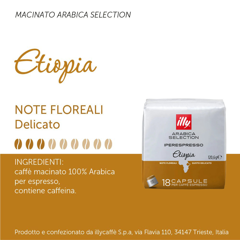 Illy 18 Capsule Arabica Selection caffè per macchine Iperespresso - Etiopia