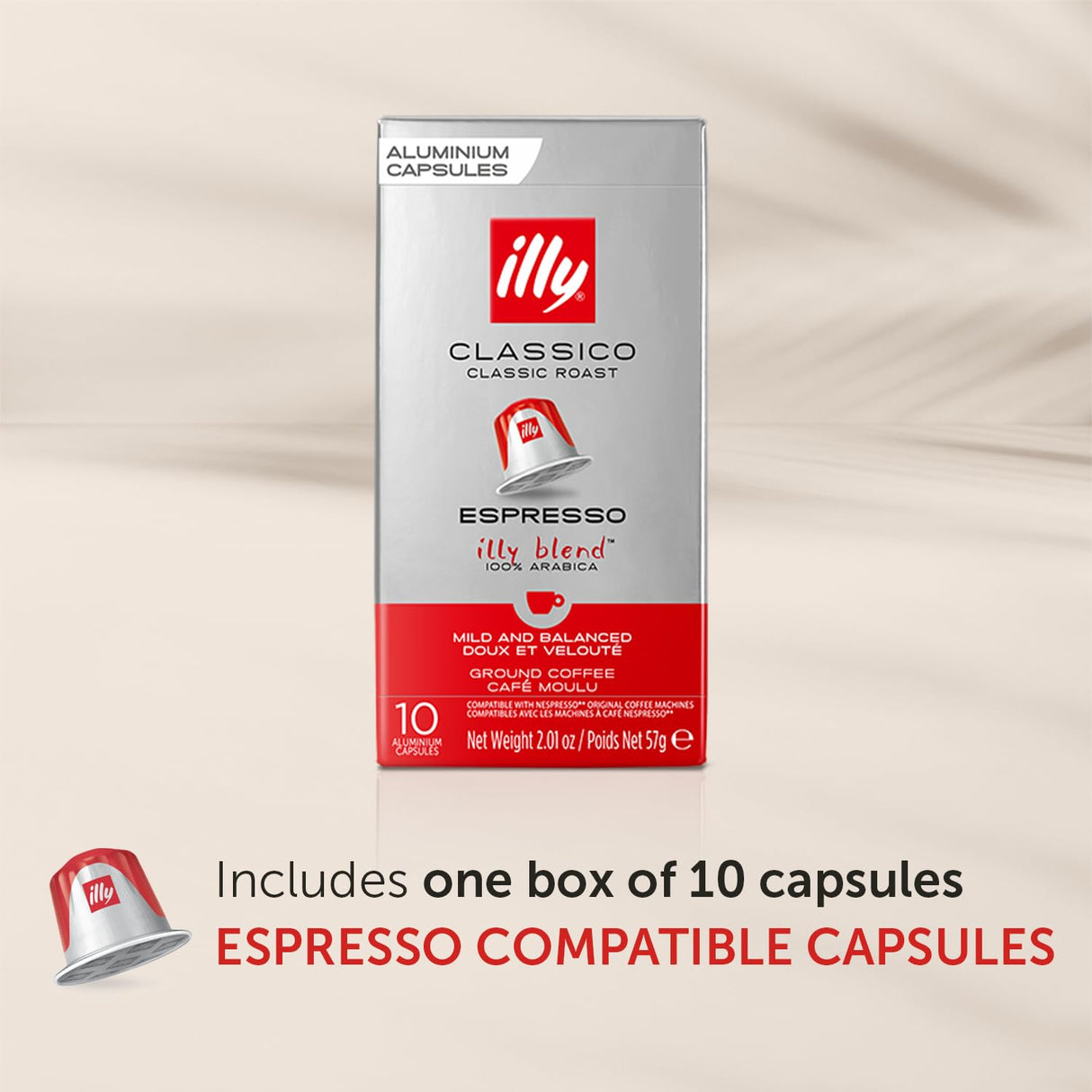 10 Capsule Illy per macchine Nespresso - Classico Alluminio