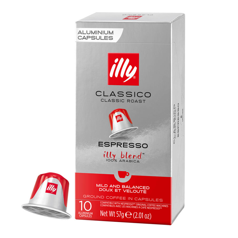 10 Capsule Illy per macchine Nespresso - Classico Alluminio