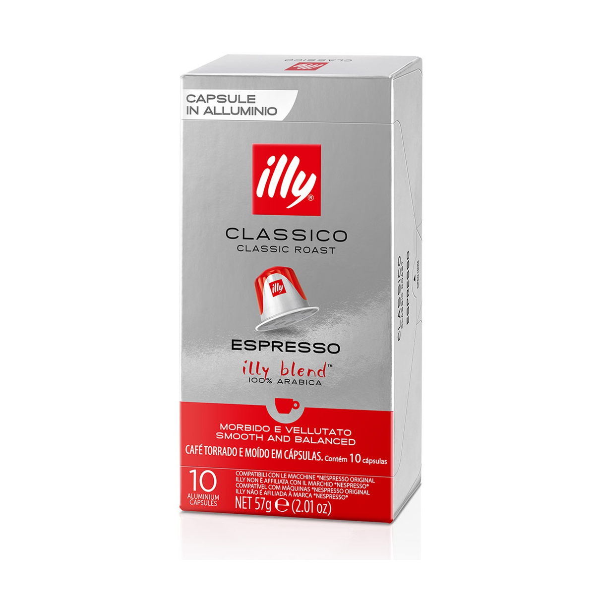 10 Capsule Illy per macchine Nespresso - Classico Alluminio