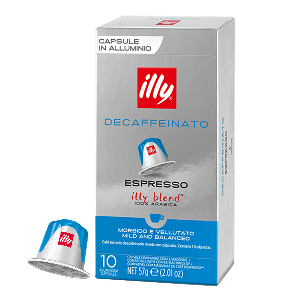 10 Capsule Illy per macchine Nespresso - Decaffeinato Dek Alluminio
