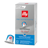 10 Capsule Illy per macchine Nespresso - Decaffeinato Dek Alluminio
