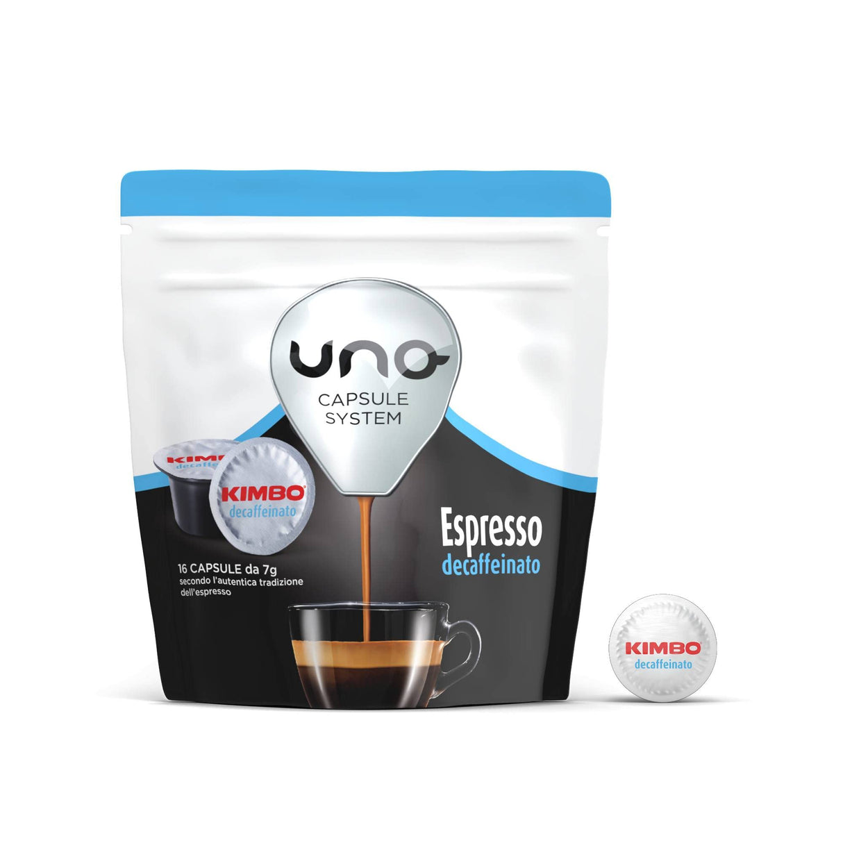 16 Capsule Caffè Kimbo Uno System Espresso Decaffeinato