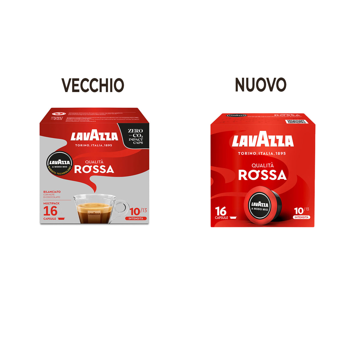 16 Capsule Caffè Lavazza A Modo Mio Qualità Rossa - Intensità 10/13