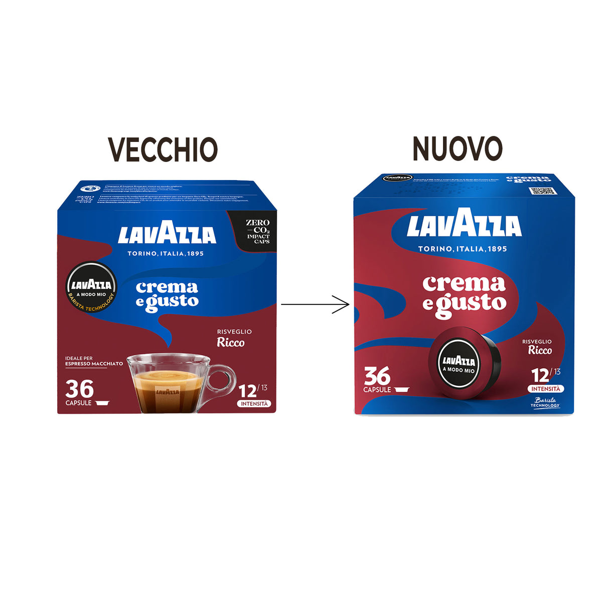 36 Capsule Lavazza Originali A Modo Mio - Crema e Gusto Ricco