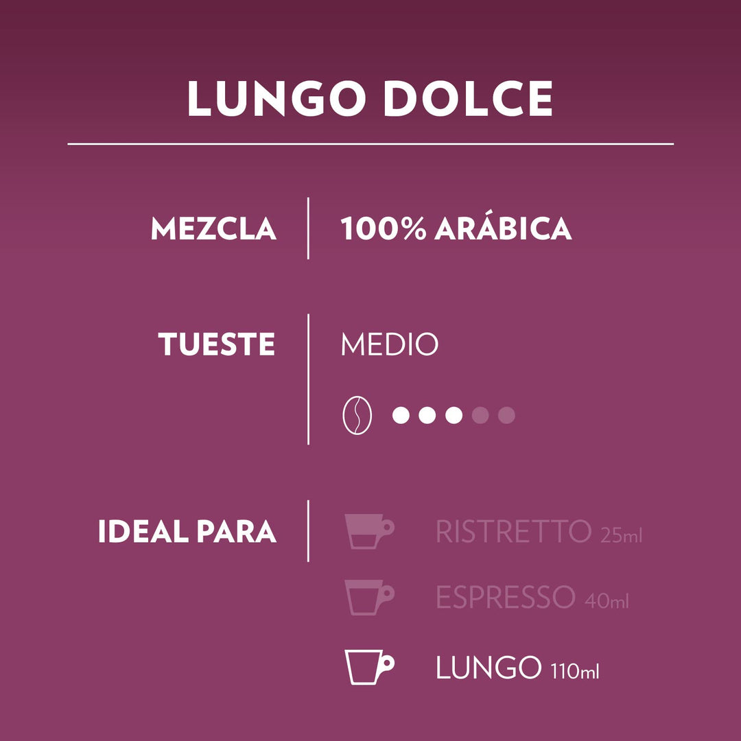 Capsule Lavazza A Modo Mio Lungo Dolce – Espresso Lungo 100% Arabica con Note Floreali e Fruttate