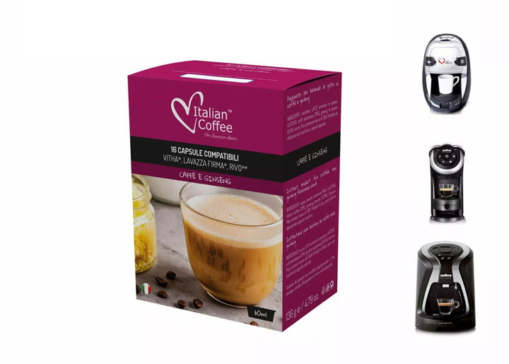 16 Capsule Caffè e Ginseng Italian Coffee compatibili per Lavazza Firma