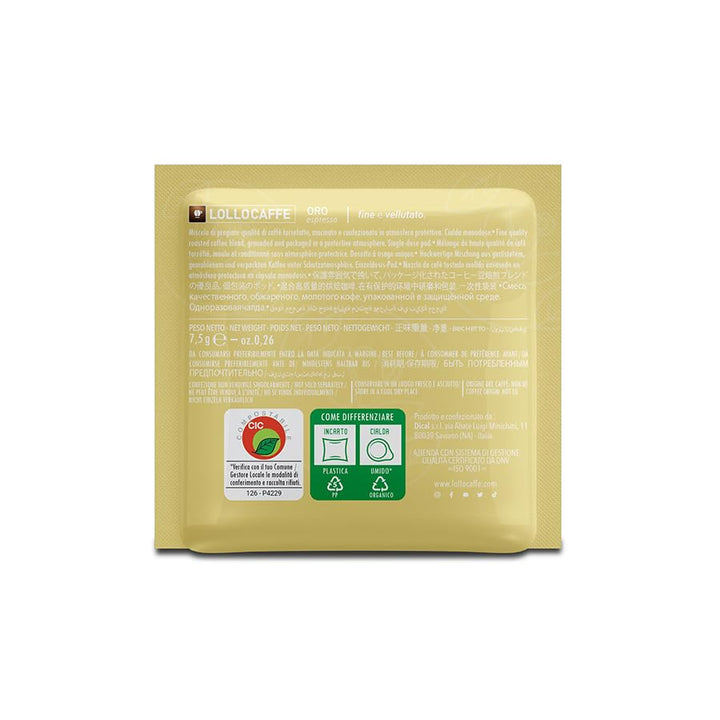 150 Cialde Ese 44mm Espresso Oro Lollo Caffè