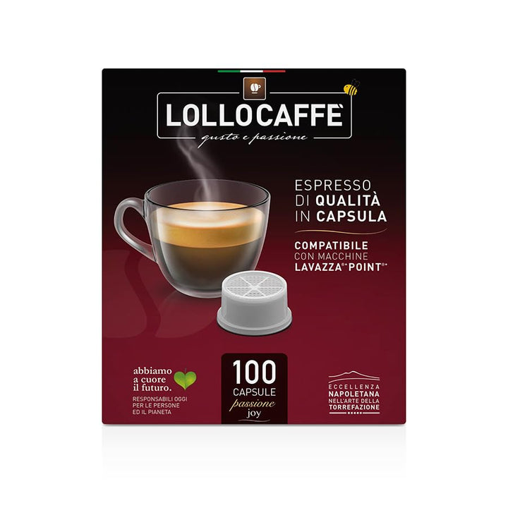 100 Capsule Nero Caffè Lollo Passionejoy Compatibili Espresso Point