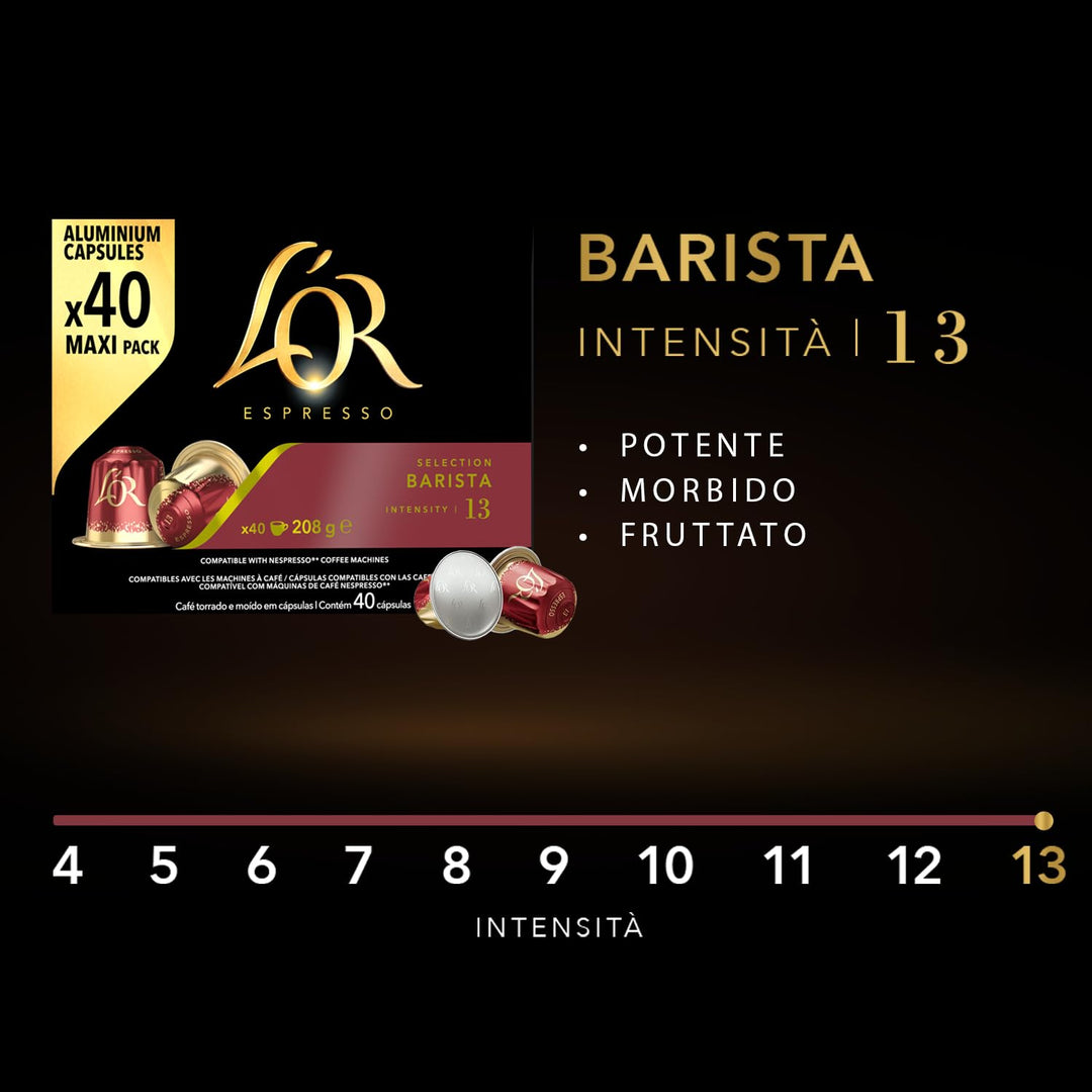 L'OR Barista Selection - Confezione da 40 Capsule Compatibili Nespresso