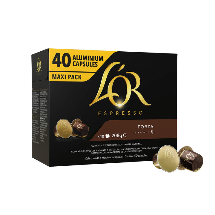 L'OR Espresso Forza - Confezione da 40 Capsule Compatibili Nespresso